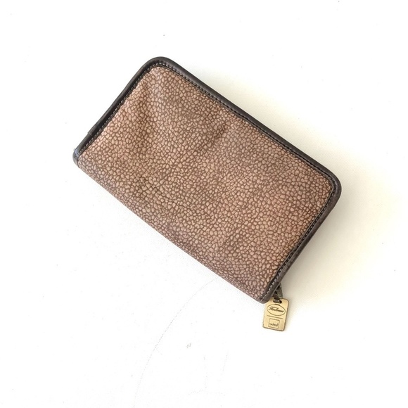 Borbonese Quail Pattern Canvas Vintage Wallet